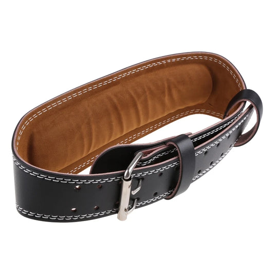 Men Women Faux Leather Weight Lifting Belt Double Prong Power Waistband Gym Bodybuilding Workout Lower Back Lumbar Support