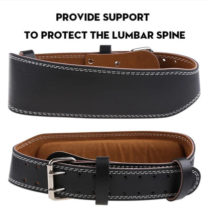 Men Women Faux Leather Weight Lifting Belt Double Prong Power Waistband Gym Bodybuilding Workout Lower Back Lumbar Support