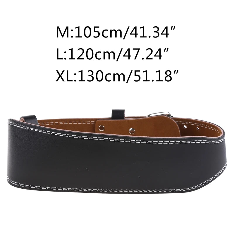 Men Women Faux Leather Weight Lifting Belt Double Prong Power Waistband Gym Bodybuilding Workout Lower Back Lumbar Support